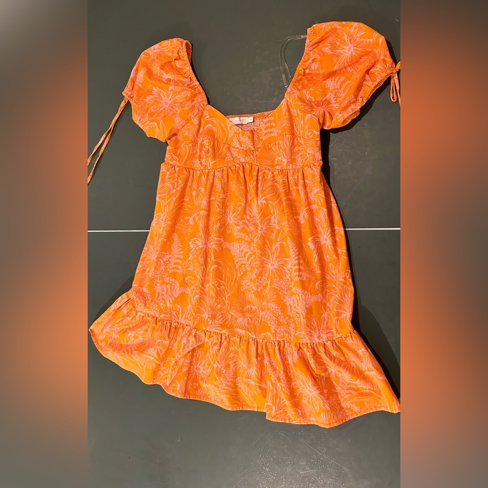 Orange and Pink Floral Dress